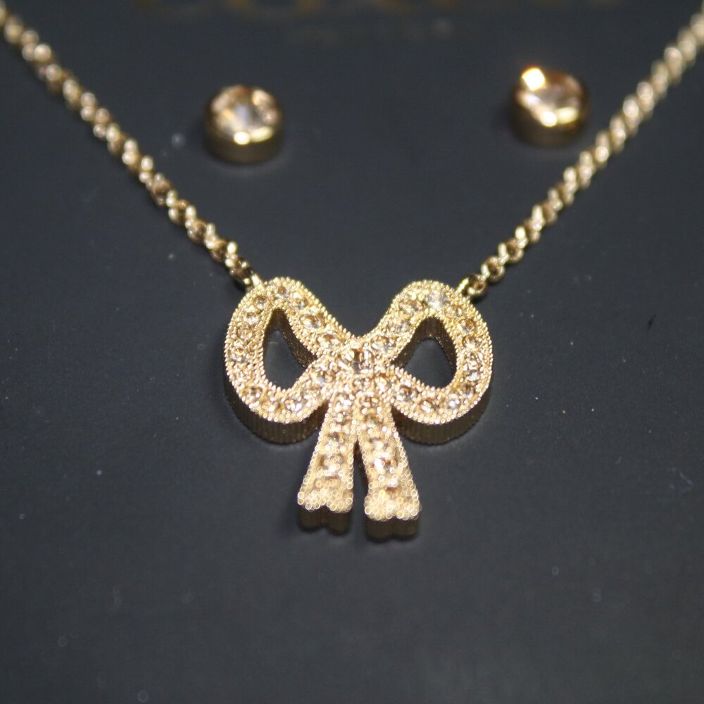 Coach Bow Necklace and Earrings set - NWT